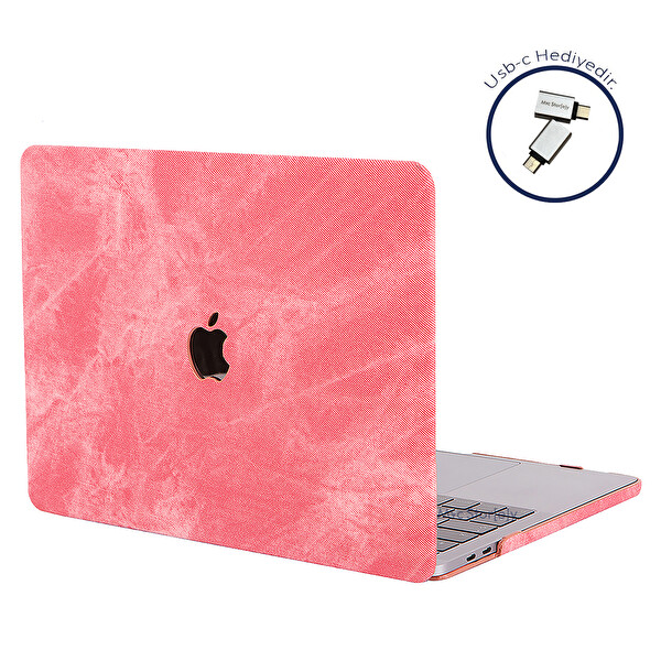 Pembe Macbook Pro Kılıf 13inç A1706 A1708 A1989 A2159 Ile Uyumlu 2016/2019 Fabric