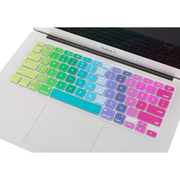 Pembe Yeşil Macbook Air Pro Klavye Kılıfı Laptop Us-tr Baskı A1466 A1502 A1398 Ile Uyumlu Dazzle