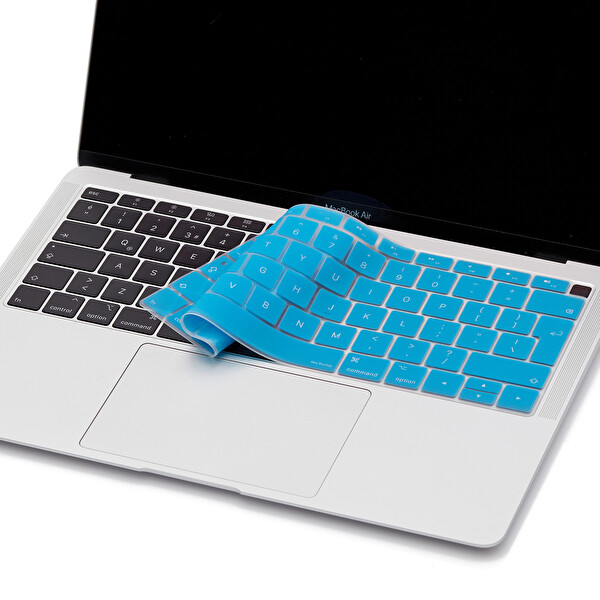 Açık Mavi Laptop Macbook Air Klavye Koruyucu Uk(eu) İngilizce Harf Baskılı A1932 Ile Uyumlu