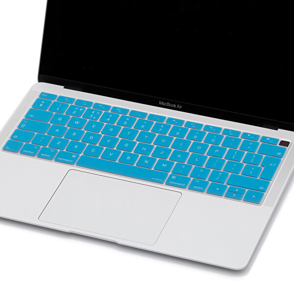 Açık Mavi Laptop Macbook Air Klavye Koruyucu Uk(eu) İngilizce Harf Baskılı A1932 Ile Uyumlu