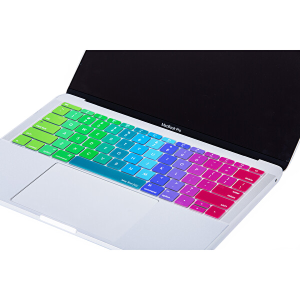 Pembe Yeşil Laptop Macbook Pro Klavye Kılıf Us(abd) İngilizce Baskılı A1534 A1708 Ile Uyumlu Dazzle