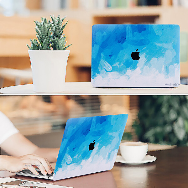 Mavi Macbook Air Kılıf 13 Inç A1369 A1466 Ile Uyumlu 2017 Yılı Öncesi Paint02