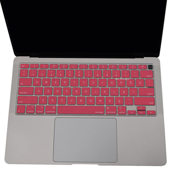 Pembe Macbook Air M1 Klavye Kılıfı Us-tr Baskı A2179 A2337 Ile Uyumlu