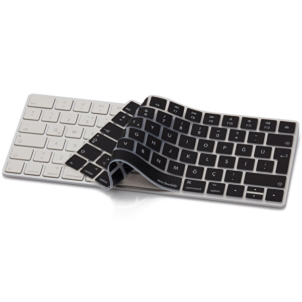 Siyah Apple Magic Keyboard-2 Ile Uyumlu Klavye Koruyucu A1644 Model Türkçe Baskı