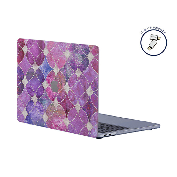 Açık Pembe Macbook Pro Kılıf 16 Inç A2141 (2019 Yılı) Ile Uyumlu Flower04