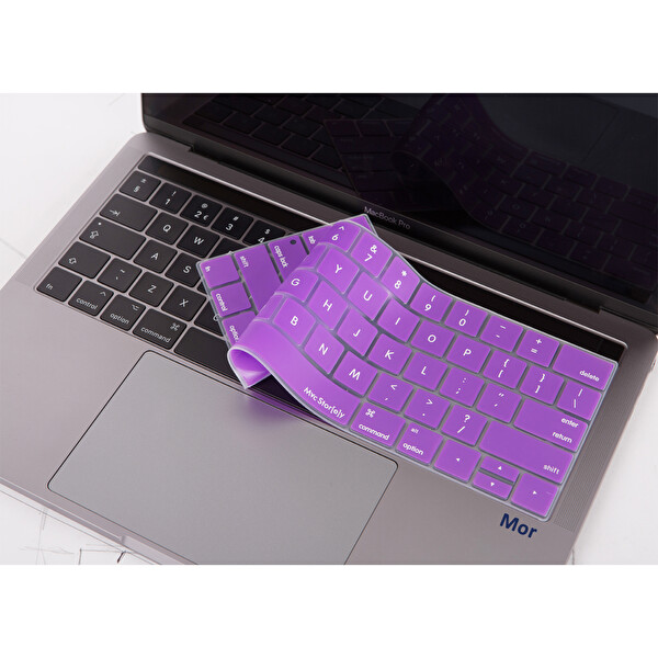 Mor Macbook Pro Klavye Koruyucu Us(abd) İngilizce Baskı A1706 1989 2159 A1707 1990 Uyumlu