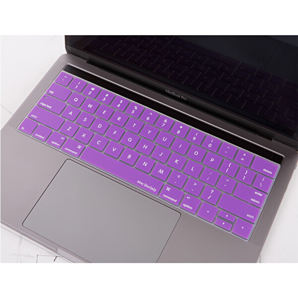 Mor Macbook Pro Klavye Koruyucu Us(abd) İngilizce Baskı A1706 1989 2159 A1707 1990 Uyumlu
