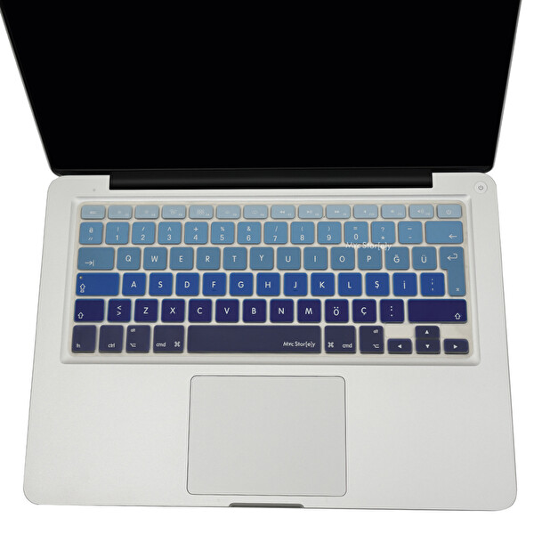 Lacivert Mavi Laptop Macbook Klavye Koruyucu Türkçe Q eski Usb’li Model 2008 2017 Yılı Ile Uyumlu Ombre 2