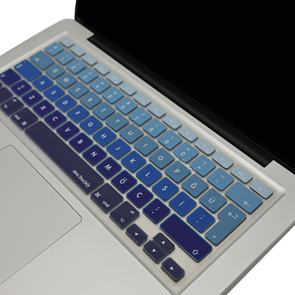 Lacivert Mavi Laptop Macbook Klavye Koruyucu Türkçe Q eski Usb’li Model 2008 2017 Yılı Ile Uyumlu Ombre 3
