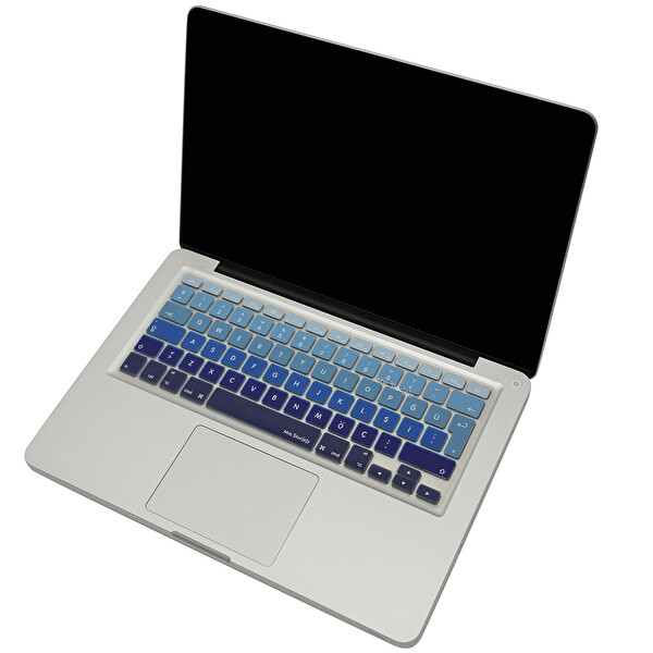 Lacivert Mavi Laptop Macbook Klavye Koruyucu Türkçe Q eski Usb’li Model 2008 2017 Yılı Ile Uyumlu Ombre 4