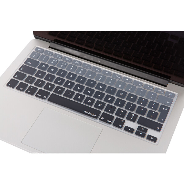 Siyah Gri Macbook Air Pro Klavye Kılıfı Laptop Ukeu İngilizce A1466 A1502 A1398 Ile Uyumlu Ombre 2