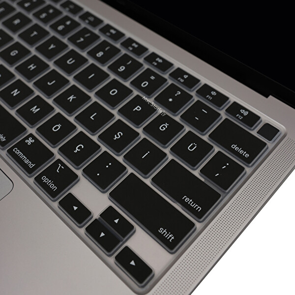 Siyah Macbook Air M1 Klavye Kılıfı Us-tr Baskı A2179 A2337 Ile Uyumlu