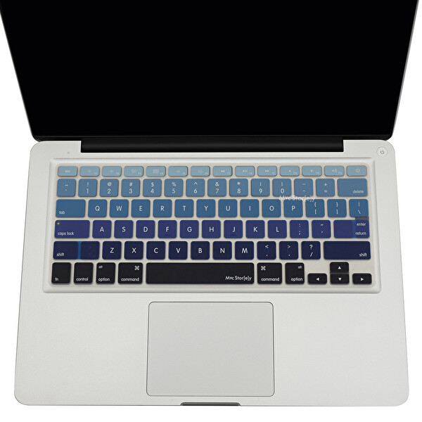 Lacivert Mavi Macbook Air Pro Klavye Kılıfı Laptop Us(abd) İngilizce A1466 A1502 A1398 Ile Uyumlu Ombre