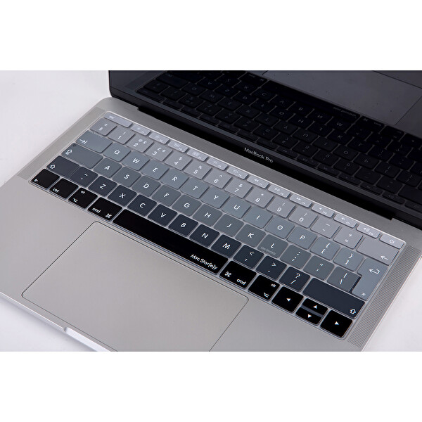 Siyah Gri Laptop Macbook Pro Klavye Kılıf Uk(eu) İngilizce Baskılı A1534 A1708 Ile Uyumlu Ombre