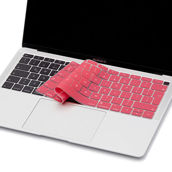Pembe Laptop Macbook Air Klavye Koruyucu Uk(eu) İngilizce Harf Baskılı A1932 Ile Uyumlu