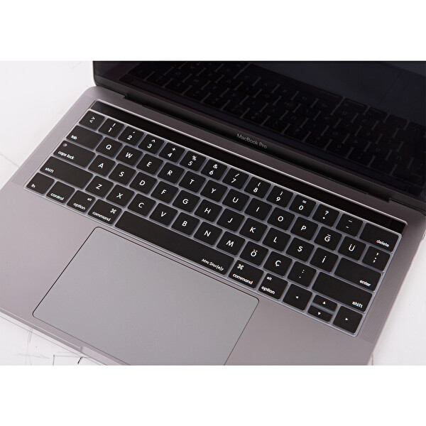 Siyah Macbook Pro Klavye Koruyucu Us tr Baskı A1706 A1989 A2159 A1707 A1990 Uyumlu 2