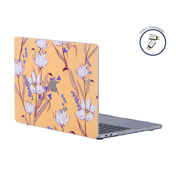Sarı Macbook Pro Kılıf 16 Inç A2141 (2019 Yılı) Ile Uyumlu Flower04