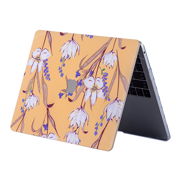 Sarı Macbook Pro Kılıf 16 Inç A2141 (2019 Yılı) Ile Uyumlu Flower04