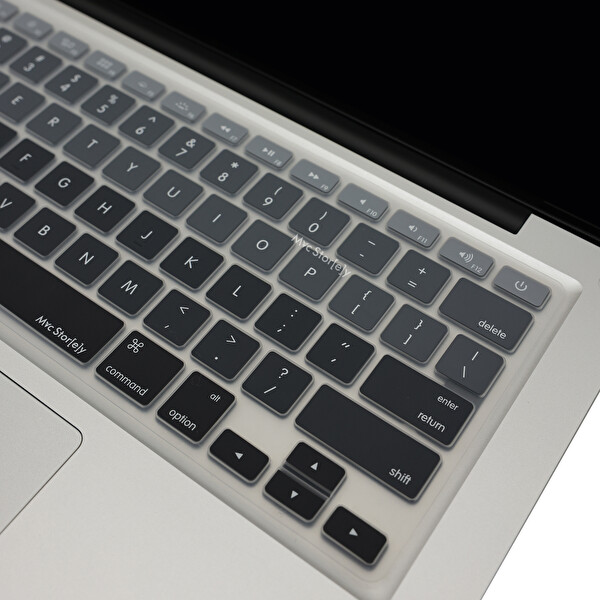 Siyah Gri Macbook Air Pro Klavye Kılıfı Laptop Us(abd) İngilizce A1466 A1502 A1398 Ile Uyumlu Ombre