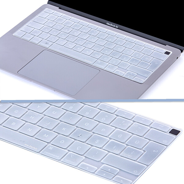 Şeffaf Macbook Air M1 Klavye Kılıfı Ukeu İngilizce Harf Baskı A2179 A2337 Ile Uyumlu 3
