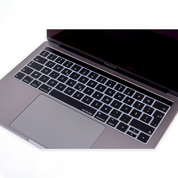 Siyah Macbook Pro Klavye Kılıfı 13inç F türkçe Daktilotip A1706 1989 2159 A1707 1990 A2338 A2141 2