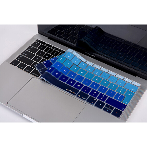 Lacivert Mavi Laptop Macbook Pro Klavye Kılıf Uk(eu) İngilizce Baskılı A1534 A1708 Ile Uyumlu Ombre
