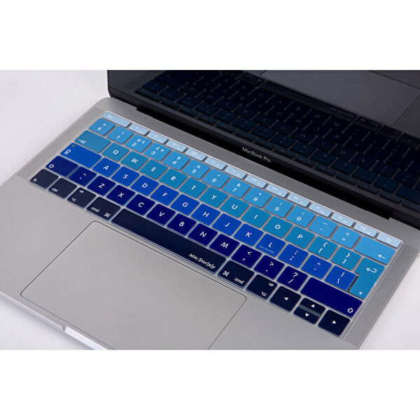 Lacivert Mavi Laptop Macbook Pro Klavye Kılıf Uk(eu) İngilizce Baskılı A1534 A1708 Ile Uyumlu Ombre