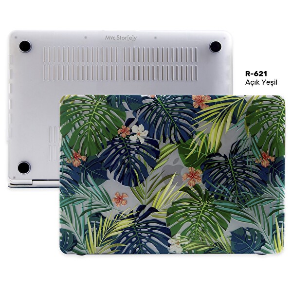 Açık Yeşil Macbook Air Kılıf 13 Inç Flower01nl (eski Usb'li Model 2010-2017) A1369 A1466 Ile Uyumlu