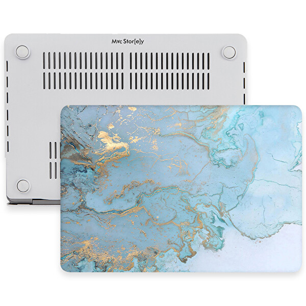 R-38 Macbook Air M1 Kılıf 13 Inç A1932 A2179 A2337 Ile Uyumlu Marble06nl