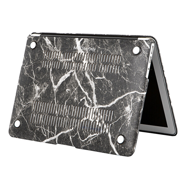 Siyah Macbook Air M1 Kılıf 13 Inç A1932 A2179 A2337 Ile Uyumlu F.marble