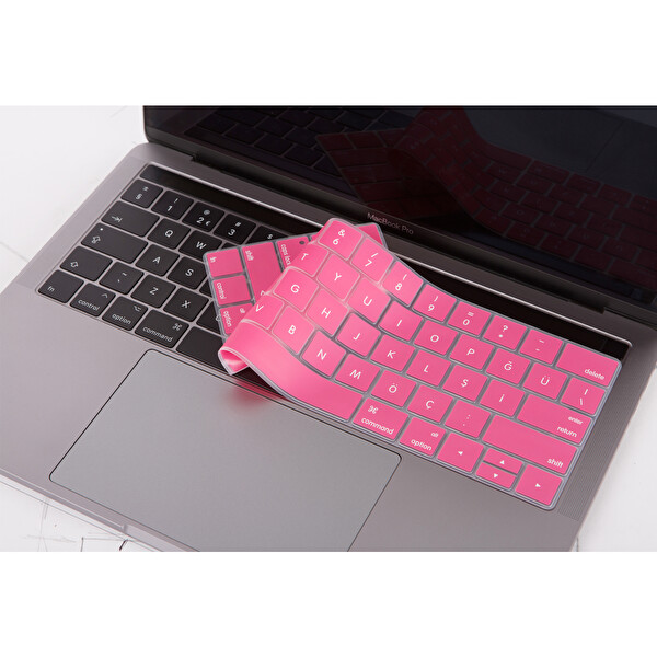 Açık Pembe Macbook Pro Klavye Koruyucu Us tr Baskı A1706 A1989 A2159 A1707 A1990 Uyumlu