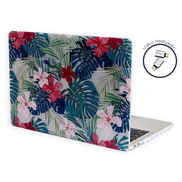 Yeşil Macbook Pro Kılıf 15 Inç A1707 A1990 Ile Uyumlu Flower01nl