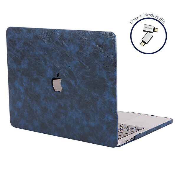 Lacivert Macbook Pro Kılıf 13inç M1-m2 A1706-08 A1989 A2159 A2251 A2289 A2338 Ile Uyumlu Leat01