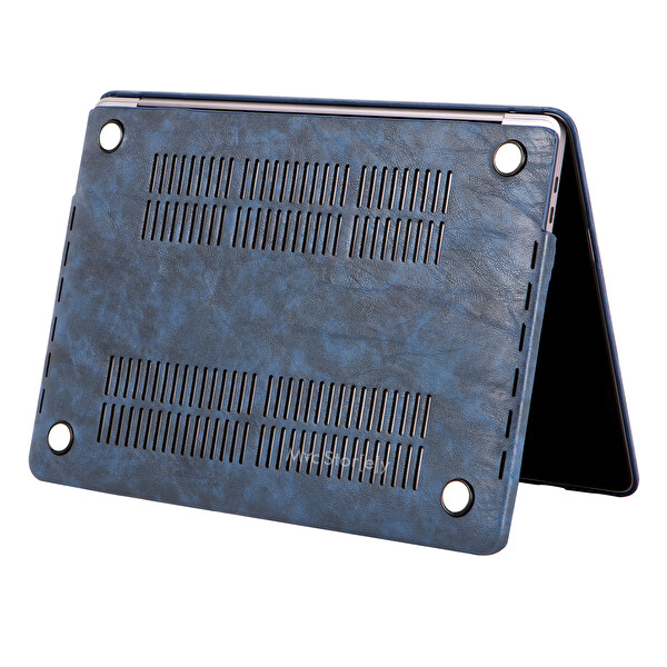 Lacivert Macbook Pro Kılıf 13inç M1-m2 A1706-08 A1989 A2159 A2251 A2289 A2338 Ile Uyumlu Leat01