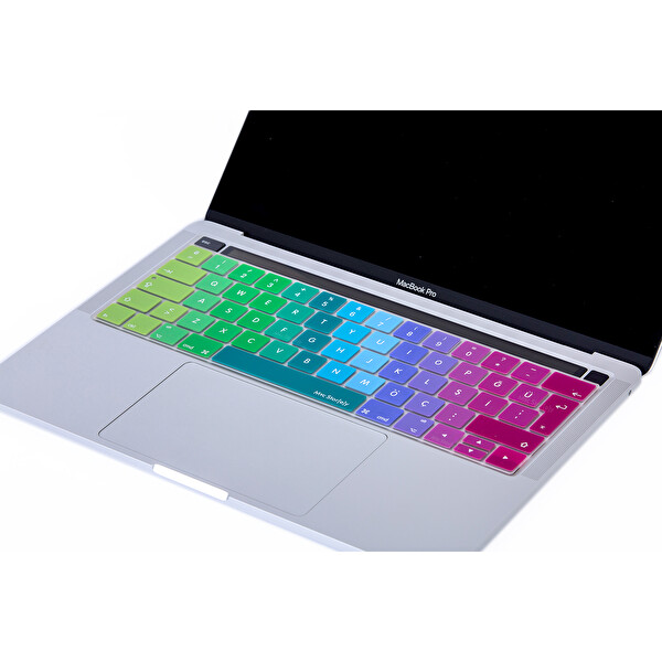 Pembe Yeşil Macbook Pro Klavye Kılıfı Türkçe Q Baskı A1706 A1989 A2159 A1707 A1990 Ile Uyumlu Dazzle