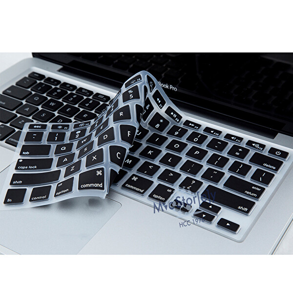 Siyah Laptop Macbook Air Klavye Kılıf Us(abd) İngilizce Baskı 11 Inç A1370 A1465 Ile Uyumlu
