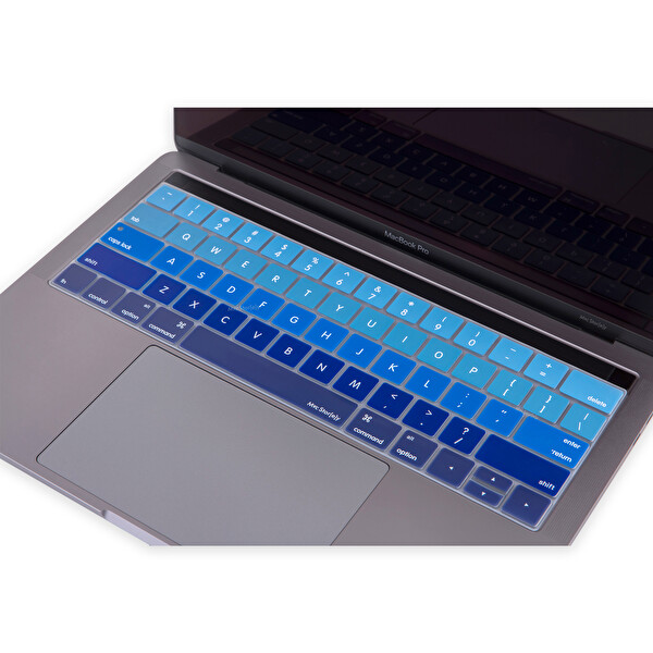 Lacivert Mavi Macbook Pro Klavye Koruyucu Us(abd) İngilizce Baskı A1706 1989 2159 A1707 1990 Uyumlu Ombre