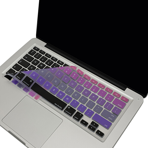 Pembe Mavi Macbook Air Pro Klavye Kılıfı Laptop Us(abd) İngilizce A1466 A1502 A1398 Ile Uyumlu Ombre