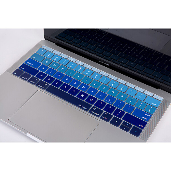 Lacivert Mavi Laptop Macbook Pro Klavye Kılıf Us(abd) İngilizce Baskılı A1534 A1708 Ile Uyumlu Ombre