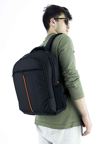 Be Your Trend 5151 Siyah-Turuncu 3 Bölmeli Sırt Çantası