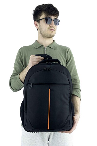 Be Your Trend 5151 Siyah-Turuncu 3 Bölmeli Sırt Çantası