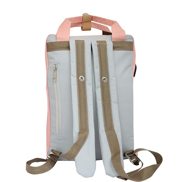 Biggdesign Cats USB Girişli Pembe Laptop Sırt Çantası