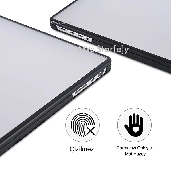 Macbook Air 13.6 inç M2-M3, TPU Outdoor (TouchID'li Air M2-M3) A2681 A3113 ile Uyumlu Şeffaf