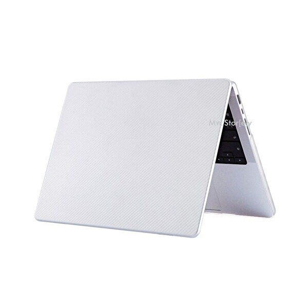Macbook Air M1 Kılıf 13 inç Karbon Fiber (TouchID'li M1 Air) A2337 A2179 A1932 ile Uyumlu Şeffaf