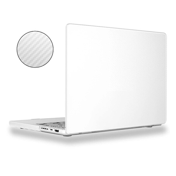 Macbook Air M1 Kılıf 13 inç Karbon Fiber (TouchID'li M1 Air) A2337 A2179 A1932 ile Uyumlu Şeffaf