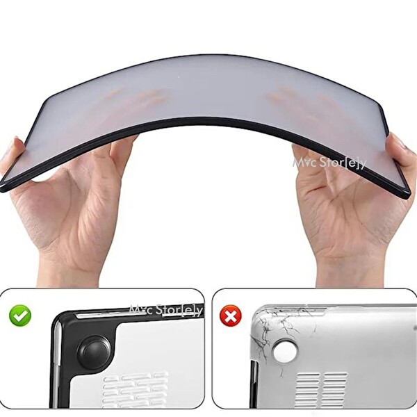 Macbook Air M1 Kılıf 13inç TPU Outdoor (TouchID'li M1 Air) A2337 A2179 A1932 ile Uyumlu Şeffaf