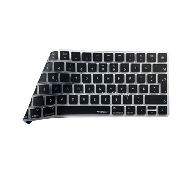 Siyah F klavye Apple Magic Keyboard-2 A1644 (F-Türkçe) ile Uyumlu Klavye Koruyucu Daktilo Tipi