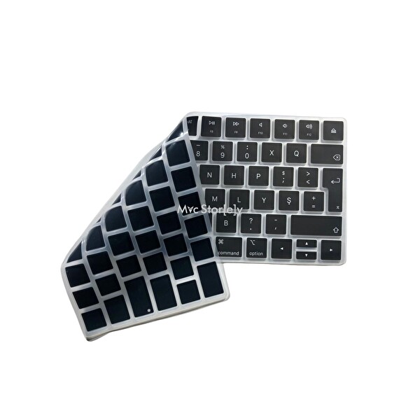 Siyah F klavye Apple Magic Keyboard-2 A1644 (F-Türkçe) ile Uyumlu Klavye Koruyucu Daktilo Tipi