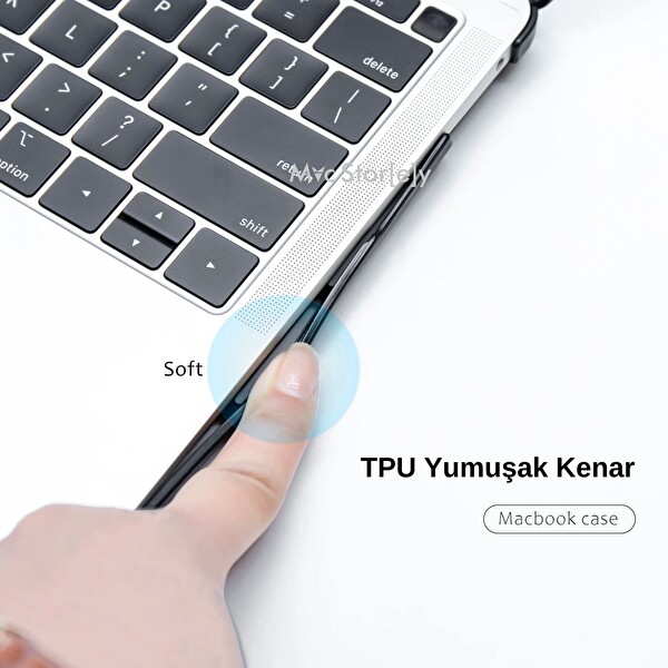 Macbook Pro 13inç M1-M2, TPU Outdoor A1706 A1708 A1989 A2159 A2251 A2289 A2338 ile Uyumlu Şeffaf