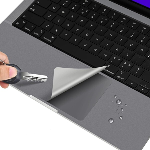Macbook Pro 16inç Touchpad Sticker Film Koruyucu (2019 Yılı Cihazı) A2141 ile Uyumlu Gri